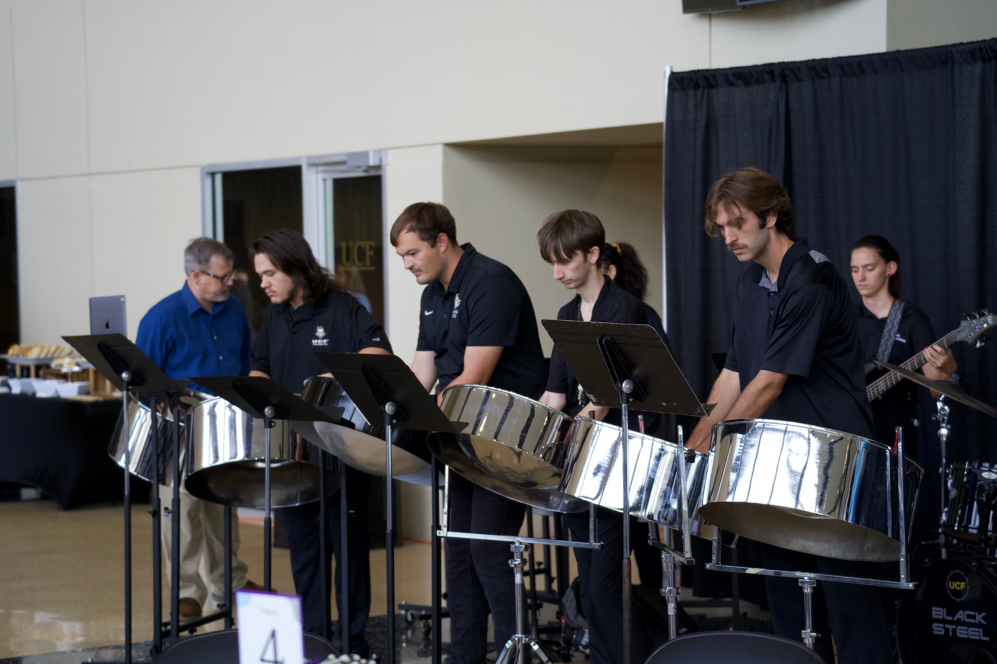 Band playing percussion.